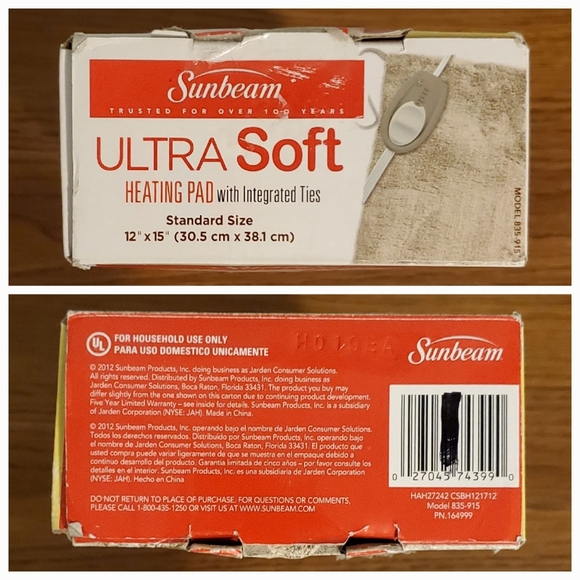 Sunbeam, Ultra Soft Heating Pad with 4 heat settings. New In Box - Picture 13 of 16
